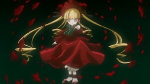 Rating: Safe Score: 0 Tags: 1girl blonde_hair blue_eyes bow bowtie dress flower long_hair long_sleeves looking_at_viewer petals red_dress rose rose_petals shinku shoes solo standing twintails very_long_hair User: admin