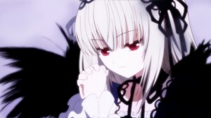 Rating: Safe Score: 0 Tags: 1girl bangs black_ribbon black_wings closed_mouth detached_collar dress eyebrows_visible_through_hair feathered_wings frills hair_ribbon hairband image interlocked_fingers long_hair long_sleeves looking_at_viewer red_eyes ribbon rose silver_hair solo suigintou wings User: admin