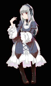 Rating: Safe Score: 0 Tags: 1girl boots cross-laced_footwear dress frills full_body gothic_lolita hairband image lace-up_boots lolita_fashion long_hair long_sleeves looking_at_viewer red_eyes silver_hair smile solo standing suigintou transparent_background User: admin