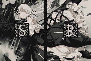 Rating: Safe Score: 0 Tags: 1girl dress feathered_wings feathers flower frills hairband image long_hair long_sleeves looking_at_viewer ribbon rose solo suigintou wings User: admin