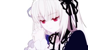 Rating: Safe Score: 0 Tags: 1girl bangs black_ribbon closed_mouth dress eyebrows_visible_through_hair hairband image long_hair long_sleeves looking_at_viewer red_eyes ribbon simple_background smile solo suigintou upper_body white_background User: admin