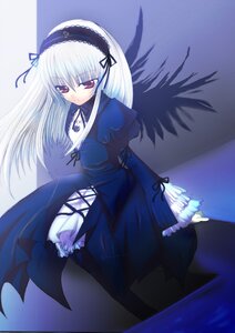 Rating: Safe Score: 0 Tags: 1girl bangs black_ribbon closed_mouth cowboy_shot dress eima_hiyou frilled_sleeves frills gothic_lolita hairband image juliet_sleeves lolita_fashion long_hair long_sleeves looking_at_viewer outdoors puffy_sleeves purple_eyes red_eyes ribbon rozen_maiden silver_hair solo standing suigintou wings User: admin