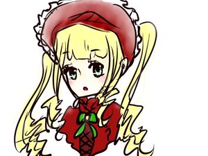 Rating: Safe Score: 0 Tags: 1girl :o blonde_hair blush bow bowtie dress image long_hair long_sleeves looking_at_viewer open_mouth shinku sidelocks simple_background solo upper_body white_background User: admin