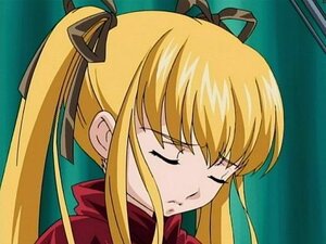 Rating: Safe Score: 0 Tags: 1girl bangs blonde_hair closed_eyes closed_mouth face green_background hair_ribbon image long_hair portrait ribbon shinku sidelocks solo twintails User: admin