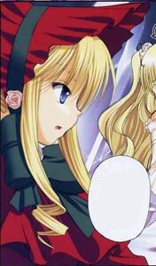 Rating: Safe Score: 0 Tags: 2girls blonde_hair blue_eyes dress drill_hair flower hat image long_hair long_sleeves multiple_girls profile rose shinku sidelocks solo white_rose User: admin