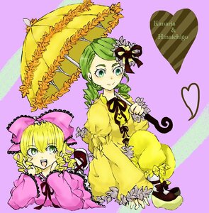 Rating: Safe Score: 0 Tags: 2girls blonde_hair bow dress drill_hair flower frills green_eyes green_hair heart hina_ichigo hinaichigo holding_umbrella image kanaria long_sleeves multiple_girls pair parasol pink_bow shared_umbrella short_hair smile umbrella User: admin