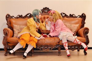Rating: Safe Score: 0 Tags: 2girls blonde_hair closed_eyes couch dress flower food multiple_cosplay multiple_girls shoes short_hair sitting tagme User: admin