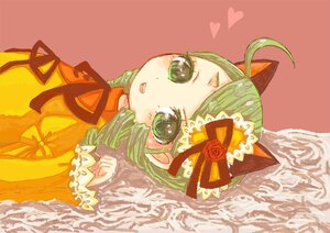 Rating: Safe Score: 0 Tags: 1girl animal_ears bow dress drill_hair fang flower green_eyes green_hair heart image kanaria open_mouth ribbon rose smile solo User: admin