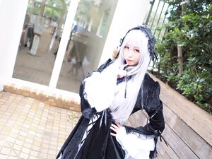 Rating: Safe Score: 0 Tags: 1girl 3d building dress flower frills hairband long_hair long_sleeves looking_at_viewer outdoors red_eyes solo suigintou white_hair User: admin