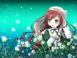 Rating: Safe Score: 0 Tags: 1girl :d brown_hair dress flower frills green_dress green_eyes head_scarf heterochromia image long_hair long_sleeves looking_at_viewer open_mouth red_eyes ribbon smile solo suiseiseki very_long_hair User: admin