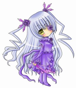 Rating: Safe Score: 0 Tags: 1girl barasuishou blush dress eyepatch flower frills full_body image long_hair long_sleeves purple_dress purple_flower purple_rose rose solo standing striped two_side_up very_long_hair yellow_eyes User: admin