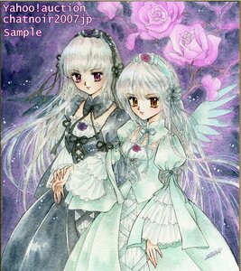 Rating: Safe Score: 0 Tags: 2girls artist_name colored_pencil_(medium) dress flower frills hairband image long_hair long_sleeves looking_at_viewer marker_(medium) multiple_girls pastel_(medium) purple_rose rose shikishi solo suigintou traditional_media watercolor_(medium) white_hair wings User: admin