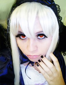 Rating: Safe Score: 0 Tags: 1girl black_nails choker face fingernails jewelry lips looking_at_viewer nail_polish portrait red_eyes ring solo suigintou white_hair User: admin
