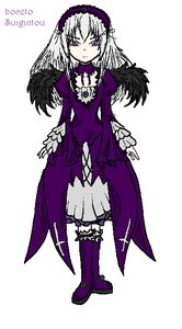 Rating: Safe Score: 0 Tags: 1girl auto_tagged boots dress frills full_body hairband image knee_boots lolita_hairband long_hair long_sleeves looking_at_viewer purple_eyes silver_hair simple_background solo standing suigintou white_background wings User: admin