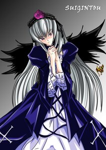 Rating: Safe Score: 0 Tags: 1girl black_wings blush dress flower frills hairband image juliet_sleeves long_hair long_sleeves looking_at_viewer pink_eyes puffy_sleeves rose silver_hair solo suigintou wings User: admin