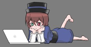 Rating: Safe Score: 0 Tags: 1girl barefoot brown_hair capelet feet frills full_body green_eyes hands_on_own_face hat heterochromia image long_sleeves looking_at_viewer lying on_stomach red_eyes short_hair smile solo souseiseki the_pose top_hat User: admin