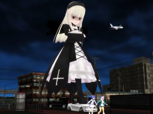 Rating: Safe Score: 0 Tags: auto_tagged blonde_hair boots dress hairband image long_hair long_sleeves multiple_girls outdoors red_eyes sky solo suigintou User: admin
