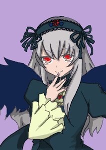 Rating: Safe Score: 0 Tags: 1girl auto_tagged black_wings dress frilled_sleeves frills hairband image juliet_sleeves long_hair long_sleeves looking_at_viewer purple_background red_eyes ribbon rose silver_hair simple_background smile solo suigintou upper_body wings User: admin