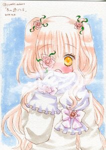 Rating: Safe Score: 0 Tags: 1girl bangs blush bow dress flower frills hair_ornament image kirakishou long_hair long_sleeves looking_at_viewer pink_flower pink_hair pink_rose red_rose rose solo traditional_media watercolor_(medium) white_rose yellow_eyes User: admin