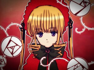 Rating: Safe Score: 0 Tags: 1girl blonde_hair bonnet bow dress drill_hair flower image long_hair looking_at_viewer rose shinku solo twintails User: admin