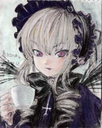 Rating: Safe Score: 0 Tags: 1girl auto_tagged bangs closed_mouth costume_switch dress hat image long_hair looking_at_viewer ribbon silver_hair solo suigintou virtual_youtuber User: admin