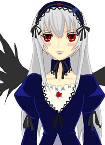 Rating: Safe Score: 0 Tags: 1girl bangs black_dress black_ribbon black_wings blush detached_collar dress flower frills hairband image juliet_sleeves long_hair long_sleeves looking_at_viewer puffy_sleeves red_eyes rose silver_hair simple_background solo suigintou upper_body white_background wings User: admin