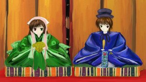 Rating: Safe Score: 0 Tags: 2girls auto_tagged brown_hair green_eyes hat heterochromia image japanese_clothes kimono long_sleeves looking_at_viewer multiple_girls pair red_eyes short_hair siblings sisters souseiseki suiseiseki twins wide_sleeves User: admin
