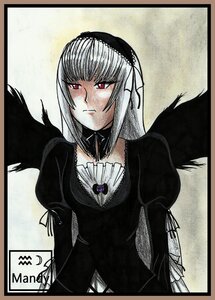 Rating: Safe Score: 0 Tags: 1girl black_dress black_wings detached_collar dress frills hairband image juliet_sleeves long_hair long_sleeves looking_at_viewer puffy_sleeves red_eyes silver_hair simple_background solo suigintou wings User: admin