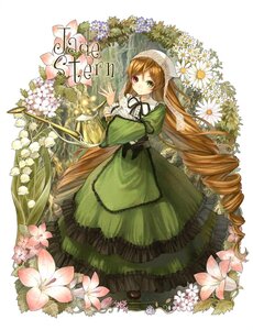 Rating: Safe Score: 0 Tags: 1girl brown_hair curly_hair dress drill_hair flower frills full_body green_dress green_eyes heterochromia image juliet_sleeves kishida_mel long_hair long_sleeves looking_at_viewer ribbon rozen_maiden smile solo suiseiseki twin_drills vertical_stripes very_long_hair watering_can User: admin