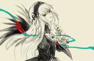 Rating: Safe Score: 0 Tags: 1girl bangs black_dress black_wings dress frills hairband image long_hair long_sleeves looking_at_viewer open_mouth red_eyes ribbon rose simple_background solo suigintou very_long_hair wings User: admin