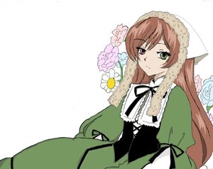Rating: Safe Score: 0 Tags: 1girl black_ribbon brown_hair dress flower frills green_dress green_eyes head_scarf heterochromia image long_hair long_sleeves looking_at_viewer red_eyes ribbon solo suiseiseki upper_body very_long_hair watering_can white_background User: admin