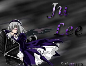 Rating: Safe Score: 0 Tags: 1girl black_wings boots detached_collar dress frills full_body hairband image juliet_sleeves long_hair long_sleeves looking_at_viewer pink_eyes puffy_sleeves rose silver_hair solo suigintou wings User: admin