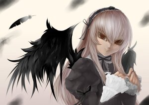 Rating: Safe Score: 0 Tags: 1girl bad_id bad_pixiv_id bird black_feathers black_ribbon black_wings dress feathered_wings feathers frills hairband image long_hair long_sleeves looking_at_viewer maruki_(nanana) ribbon rozen_maiden silver_hair smile solo suigintou upper_body wings User: admin