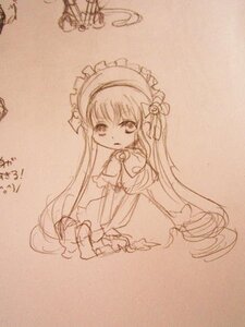 Rating: Safe Score: 0 Tags: 1girl chibi dress flower frills full_body hairband image long_hair long_sleeves looking_at_viewer monochrome photo shinku simple_background sketch solo suigintou traditional_media very_long_hair User: admin