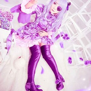 Rating: Safe Score: 0 Tags: 1girl barasuishou boots dress flower hair_ornament long_hair purple_dress purple_eyes purple_flower purple_legwear purple_rose purple_theme rose sitting solo thigh_boots thighhighs User: admin