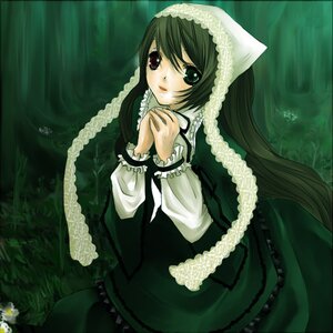 Rating: Safe Score: 0 Tags: 1girl dress frills green_dress green_eyes green_theme image long_hair long_sleeves looking_at_viewer red_eyes solo suiseiseki very_long_hair User: admin