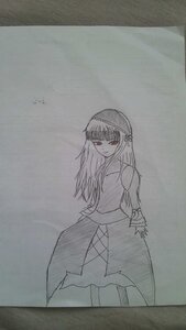 Rating: Safe Score: 0 Tags: 1girl blunt_bangs dress image long_hair long_sleeves looking_at_viewer monochrome red_eyes skirt solo suigintou User: admin