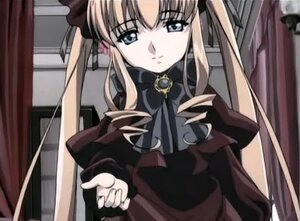 Rating: Safe Score: 0 Tags: 1girl blonde_hair blue_eyes bow bowtie brooch curtains dress gem image indoors jewelry long_hair long_sleeves looking_at_viewer red_bow shinku sidelocks solo upper_body window User: admin