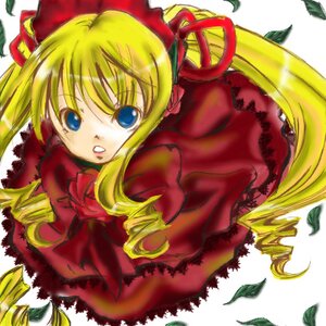 Rating: Safe Score: 0 Tags: 1girl blonde_hair blue_eyes bow bowtie dress drill_hair green_bow image long_hair long_sleeves looking_at_viewer shinku sidelocks simple_background solo twin_drills twintails upper_body white_background User: admin