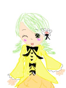Rating: Safe Score: 0 Tags: 1girl blush_stickers dress green_eyes green_hair image kanaria long_sleeves looking_at_viewer one_eye_closed open_mouth simple_background smile solo white_background yellow_dress User: admin
