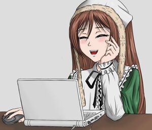 Rating: Safe Score: 0 Tags: 1girl ^_^ blush brown_hair chopsticks closed_eyes food green_dress image long_hair long_sleeves open_mouth simple_background smile solo suiseiseki User: admin