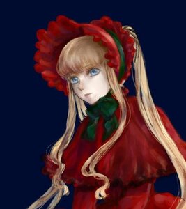Rating: Safe Score: 0 Tags: 1girl blonde_hair blue_background blue_eyes capelet closed_mouth dress green_bow green_neckwear image long_hair long_sleeves looking_at_viewer red_capelet shinku sidelocks simple_background solo upper_body User: admin