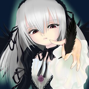 Rating: Safe Score: 0 Tags: 1girl black_ribbon black_wings commentary_request detached_collar dress feathers flower hairband highres image ishikkoro long_hair long_sleeves looking_at_viewer red_eyes ribbon rose rozen_maiden silver_hair solo suigintou upper_body wings User: admin