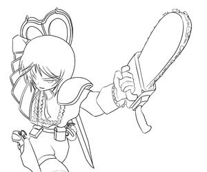 Rating: Safe Score: 0 Tags: 1girl belt dual_wielding greyscale image lineart monochrome solo souseiseki sword weapon User: admin