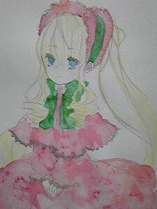 Rating: Safe Score: 0 Tags: 1girl blonde_hair blue_eyes bonnet bow bowtie dress drill_hair flower hairband image long_hair long_sleeves looking_at_viewer photo rose shinku simple_background solo traditional_media User: admin