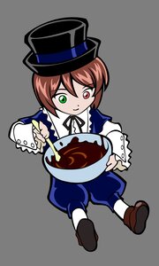 Rating: Safe Score: 0 Tags: brown_hair full_body green_eyes hat heterochromia holding image long_sleeves looking_at_viewer pants plate red_eyes ribbon short_hair smile solo souseiseki style_parody top_hat transparent_background User: admin