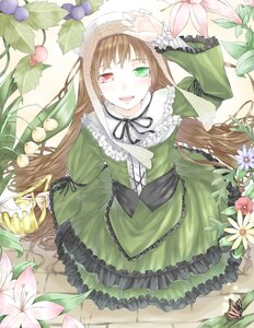 Rating: Safe Score: 0 Tags: 1girl arm_on_head arm_ribbon arm_up bad_id bad_pixiv_id bonnet brown_hair bug butterfly capelet daisy dress drill_hair flat_chest flower frilled_dress frills from_above garden gothic_lolita green_dress green_eyes hairband hat head_scarf headdress heterochromia holding image juliet_sleeves lace layered_sleeves leaf lily_(flower) lolita_fashion long_hair long_sleeves looking_at_viewer looking_up open_mouth outdoors puffy_sleeves red_eyes ribbon rozen_maiden short_over_long_sleeves short_sleeves smile solo standing suiseiseki tile_floor tiles tukiotoyomi twin_drills twintails very_long_hair watering_can wide_sleeves User: admin