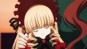 Rating: Safe Score: 0 Tags: 1girl blonde_hair bow closed_eyes dress drill_hair flower image long_hair red_flower red_rose ribbon rose shinku sleeping solo User: admin