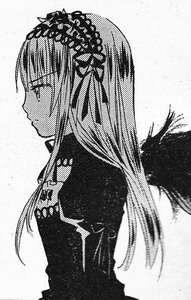 Rating: Safe Score: 0 Tags: 1girl auto_tagged greyscale hair_ribbon hairband halftone image jacket long_hair monochrome solo suigintou upper_body wings User: admin