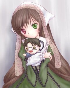 Rating: Safe Score: 0 Tags: 1girl brown_hair character_doll doll dress frills green_dress green_eyes heterochromia image long_hair long_sleeves looking_at_viewer red_eyes solo souseiseki suiseiseki User: admin
